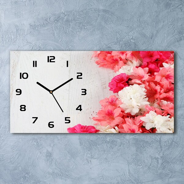 Horloge murale horizontale Fleurs