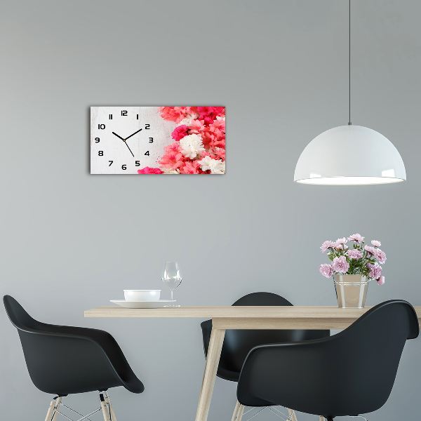 Horloge murale horizontale Fleurs
