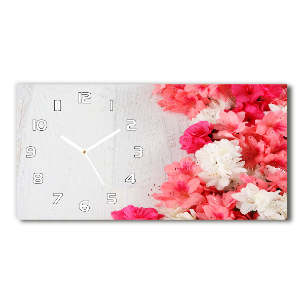 Horloge murale horizontale Fleurs