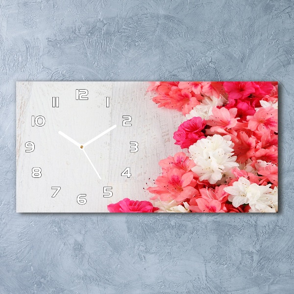 Horloge murale horizontale Fleurs