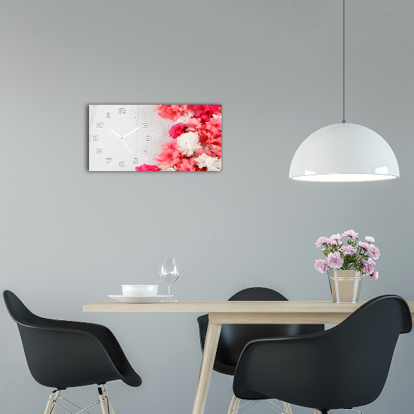 Horloge murale horizontale Fleurs