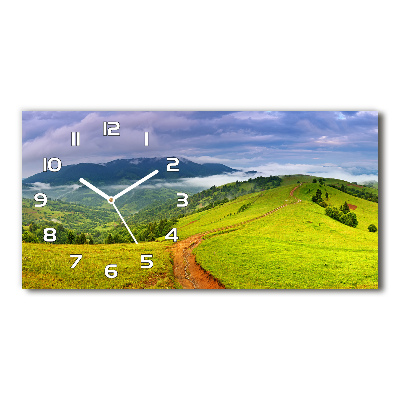 Horloge horizontale en verre Collines vertes