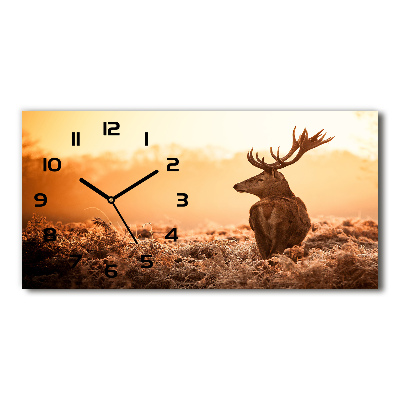 Horloge murale horizontale Cerf au lever du soleil