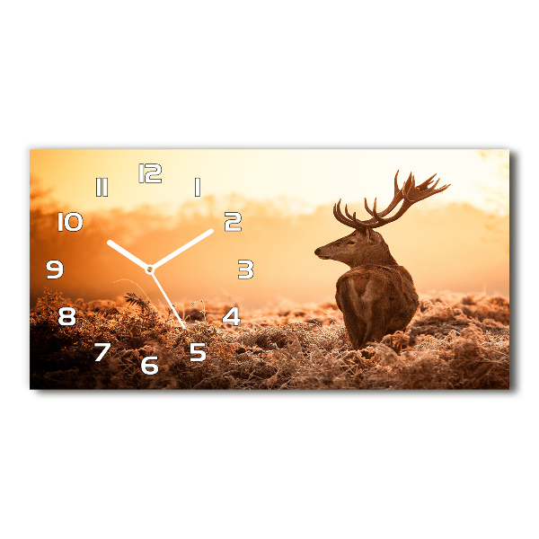 Horloge murale horizontale Cerf au lever du soleil