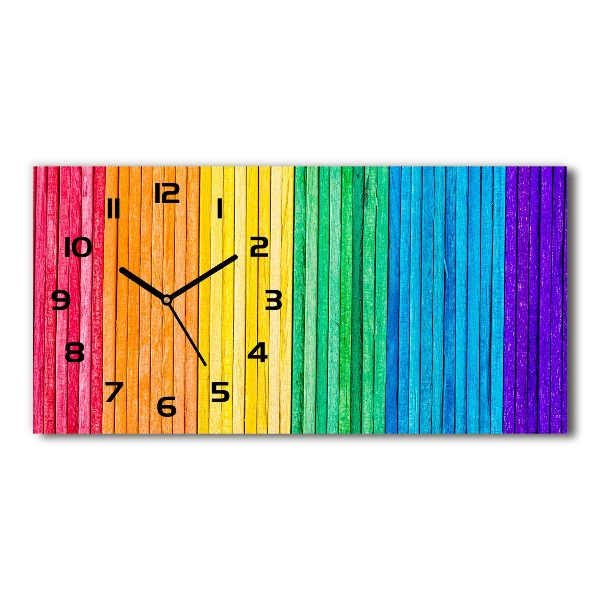 Horloge murale horizontale Rayures colorées