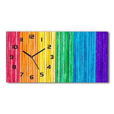 Horloge murale horizontale Rayures colorées