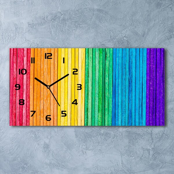 Horloge murale horizontale Rayures colorées