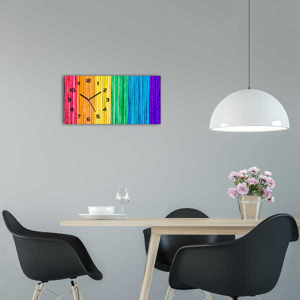 Horloge murale horizontale Rayures colorées