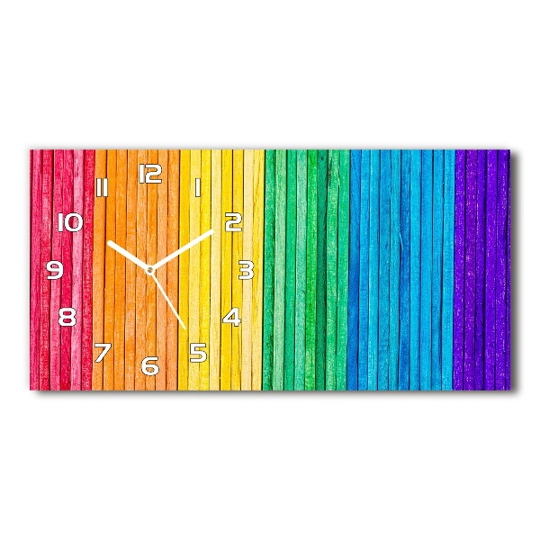 Horloge murale horizontale Rayures colorées