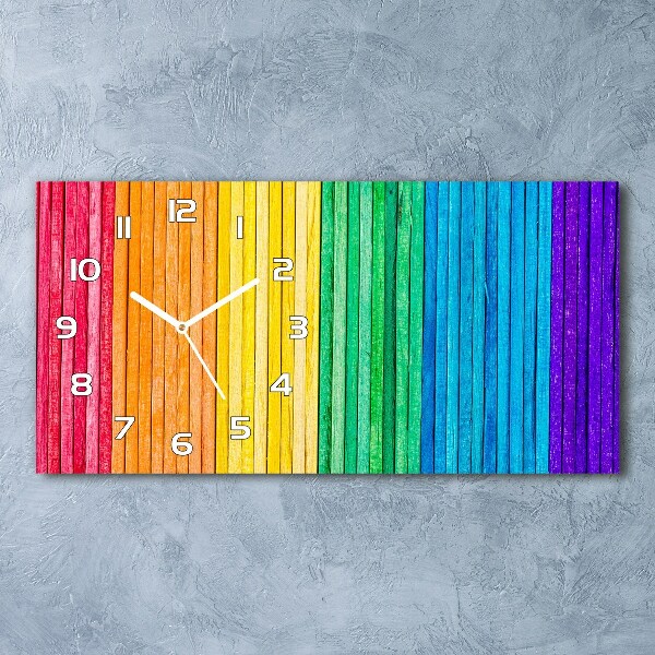 Horloge murale horizontale Rayures colorées