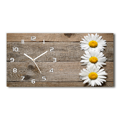 Horloge horizontale Marguerites bois