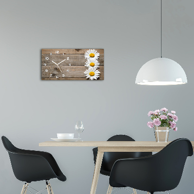 Horloge horizontale Marguerites bois