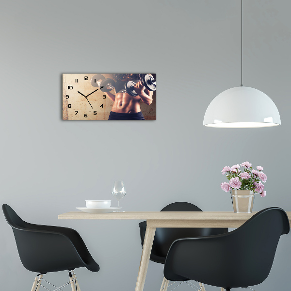 Horloge horizontale en verre Structure musculaire