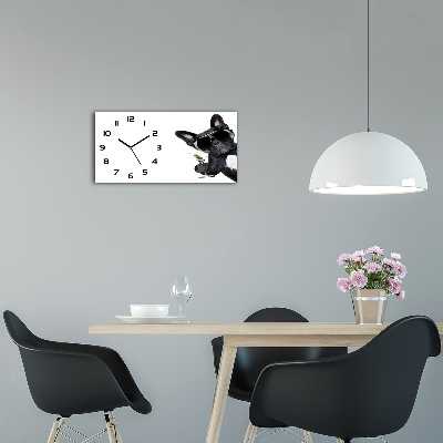 Horloge horizontale en verre Chien avec martini