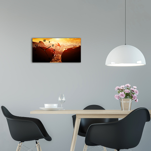 Horloge horizontale en verre Saut dans un précipice