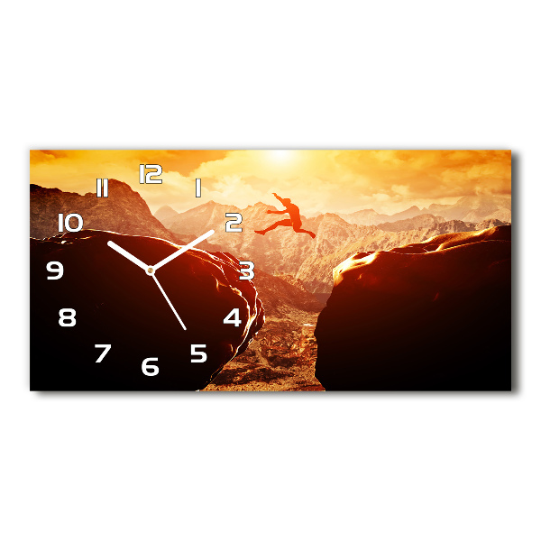 Horloge horizontale en verre Saut dans un précipice
