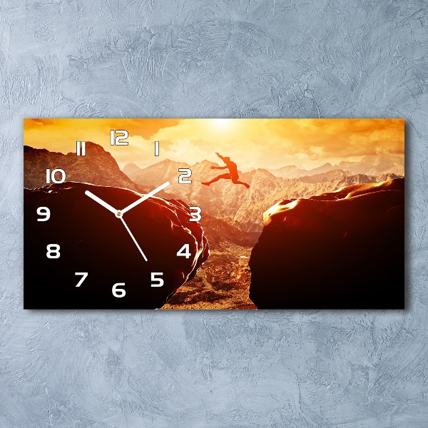 Horloge horizontale en verre Saut dans un précipice