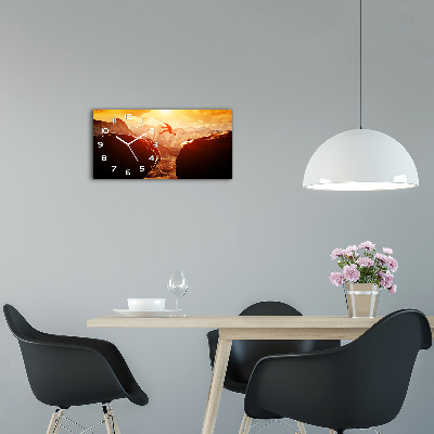 Horloge horizontale en verre Saut dans un précipice