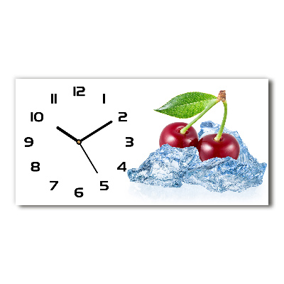 Horloge rectangulaire horizontale Cerises avec glaçons