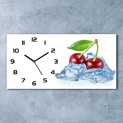 Horloge rectangulaire horizontale Cerises avec glaçons