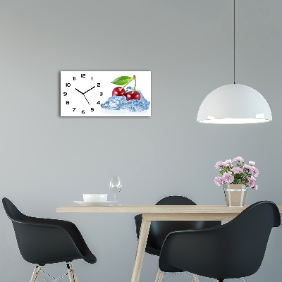 Horloge rectangulaire horizontale Cerises avec glaçons