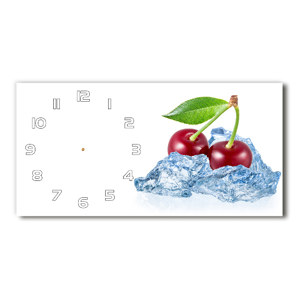 Horloge rectangulaire horizontale Cerises avec glaçons