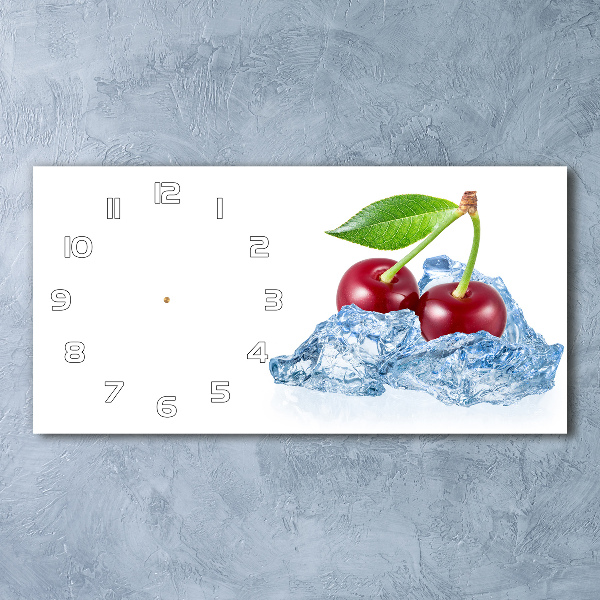 Horloge rectangulaire horizontale Cerises avec glaçons