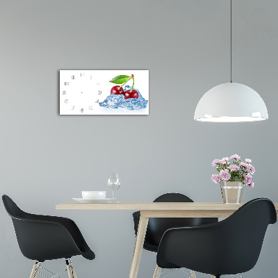 Horloge rectangulaire horizontale Cerises avec glaçons