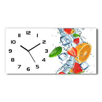 Horloge horizontale en verre Fruits avec glaçons