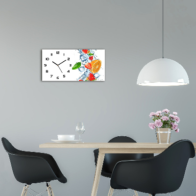 Horloge horizontale en verre Fruits avec glaçons