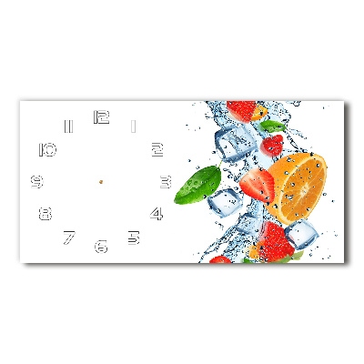 Horloge horizontale en verre Fruits avec glaçons