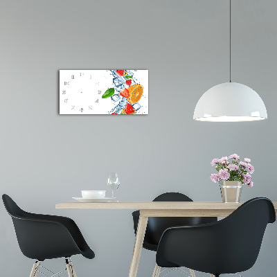 Horloge horizontale en verre Fruits avec glaçons