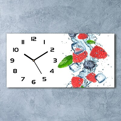 Horloge murale horizontale Baies sauvages avec glaçons
