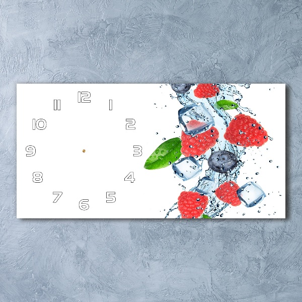 Horloge murale horizontale Baies sauvages avec glaçons