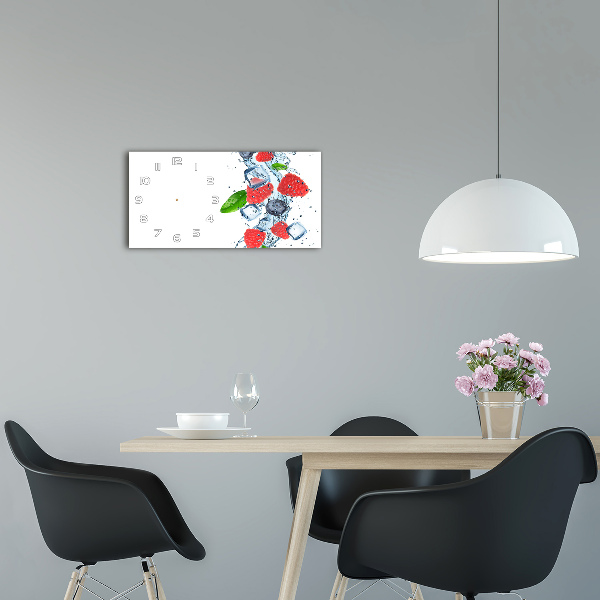 Horloge murale horizontale Baies sauvages avec glaçons
