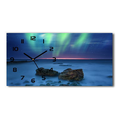 Horloge horizontale en verre Aurore boréale