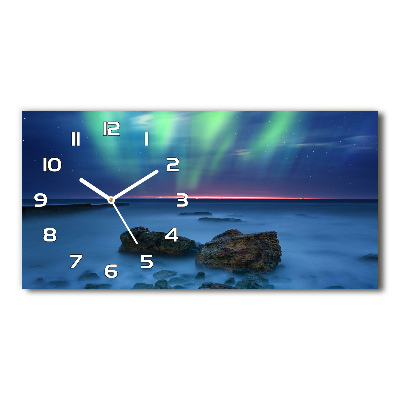 Horloge horizontale en verre Aurore boréale