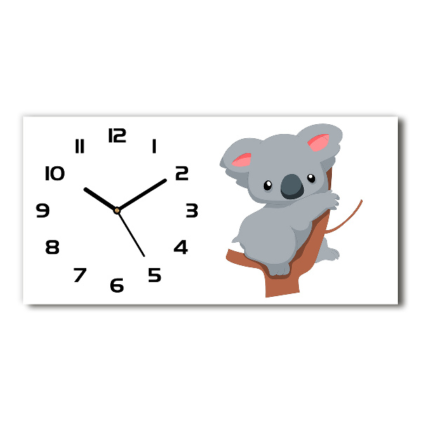 Horloge murale horizontale Koala dans un arbre