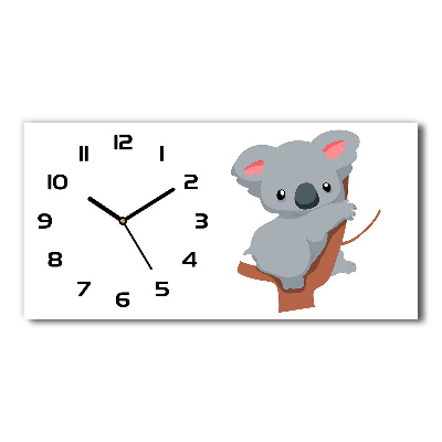 Horloge murale horizontale Koala dans un arbre