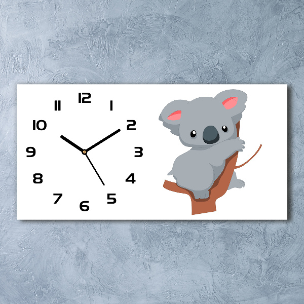 Horloge murale horizontale Koala dans un arbre