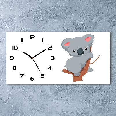 Horloge murale horizontale Koala dans un arbre