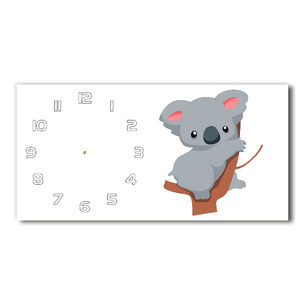 Horloge murale horizontale Koala dans un arbre