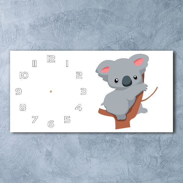 Horloge murale horizontale Koala dans un arbre