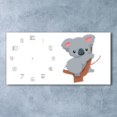Horloge murale horizontale Koala dans un arbre