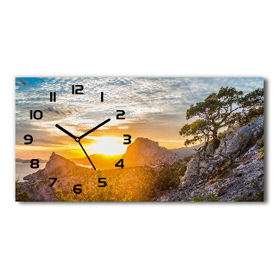 Horloge murale horizontale Le coucher de soleil