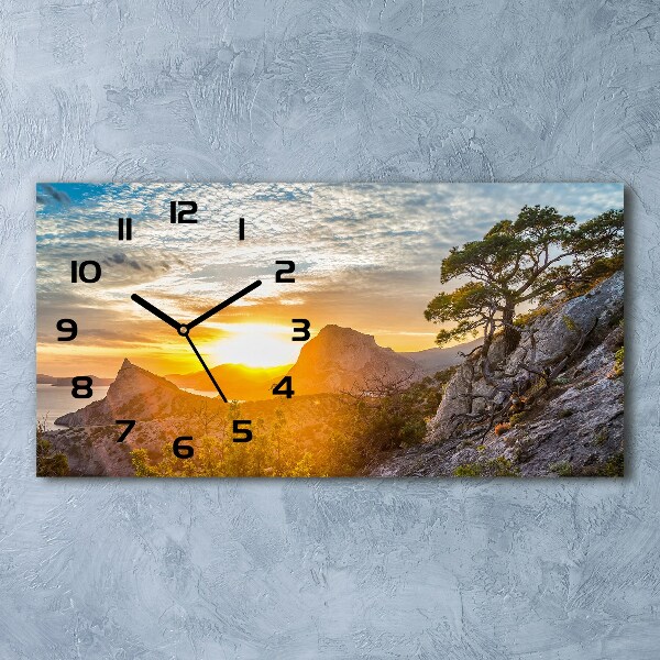 Horloge murale horizontale Le coucher de soleil