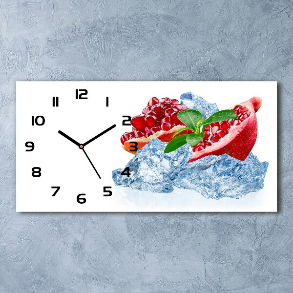 Horloge horizontale en verre Grenade sur glace