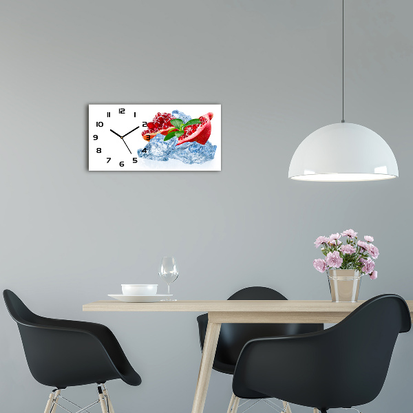 Horloge horizontale en verre Grenade sur glace