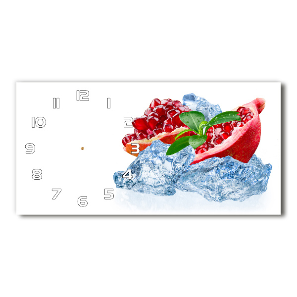 Horloge horizontale en verre Grenade sur glace