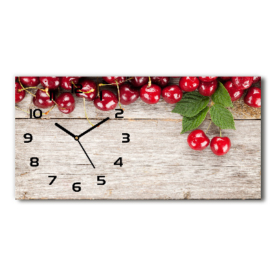 Horloge horizontale Cerises sur bois